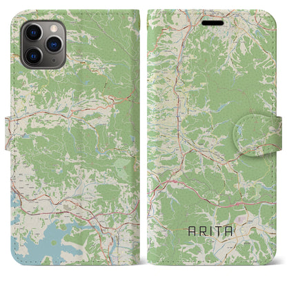 【有田（佐賀県）】地図柄iPhoneケース（手帳タイプ）ナチュラル・iPhone 11 Pro Max 用