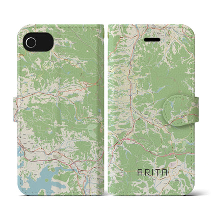 【有田（佐賀県）】地図柄iPhoneケース（手帳タイプ）ナチュラル・iPhone SE（第3 / 第2世代） / 8 / 7 / 6s / 6 用