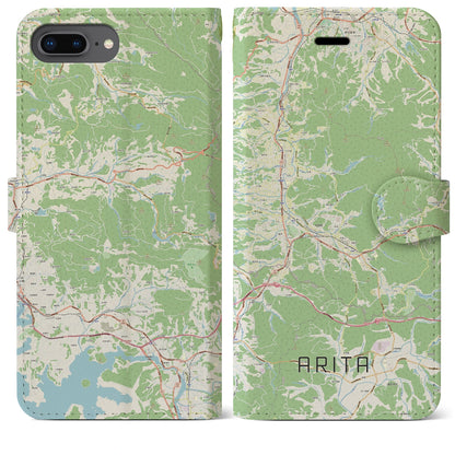 【有田（佐賀県）】地図柄iPhoneケース（手帳タイプ）ナチュラル・iPhone 8Plus /7Plus / 6sPlus / 6Plus 用