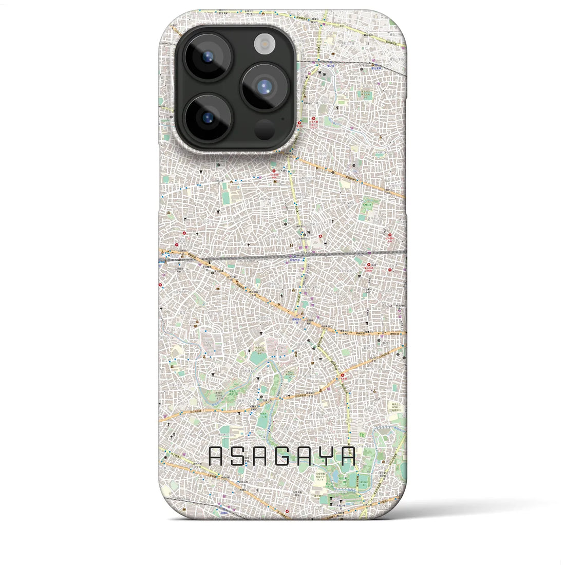 【阿佐ケ谷2】地図柄iPhoneケース（バックカバータイプ・ナチュラル）iPhone 15 Pro Max 用