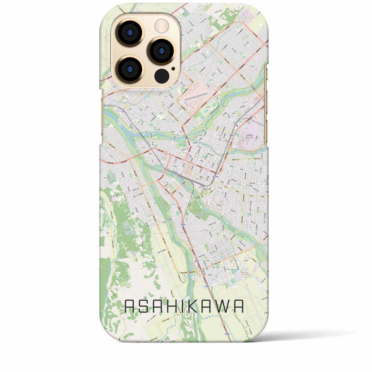 【旭川】地図柄iPhoneケース（バックカバータイプ・ナチュラル）iPhone 12 Pro Max 用