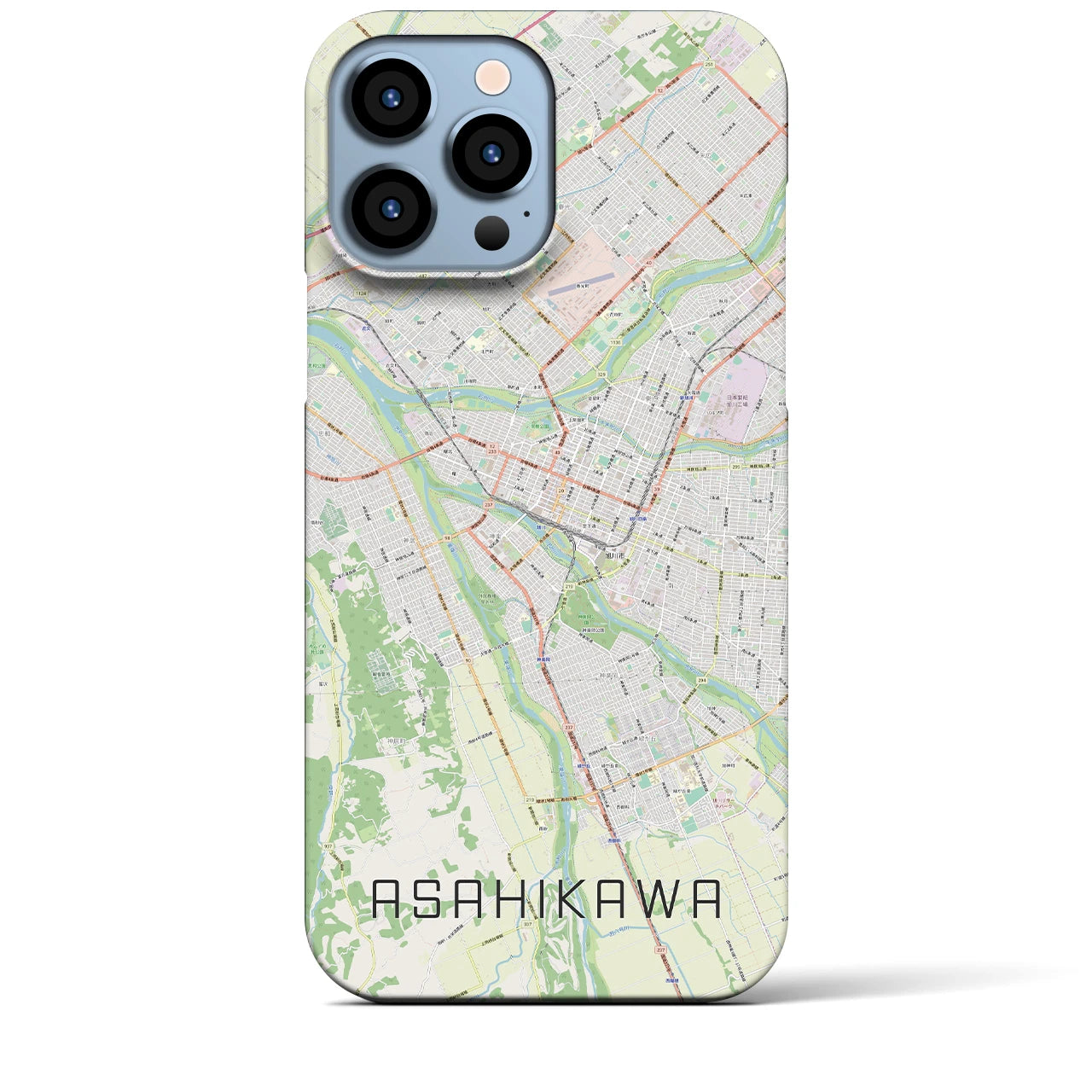 【旭川】地図柄iPhoneケース（バックカバータイプ・ナチュラル）iPhone 13 Pro Max 用