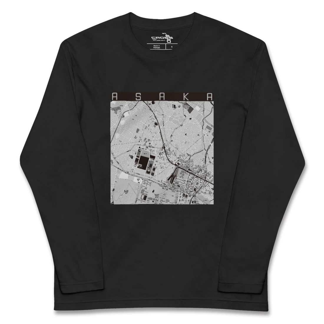 【朝霞(埼玉県)】地図柄ロングスリーブTシャツ