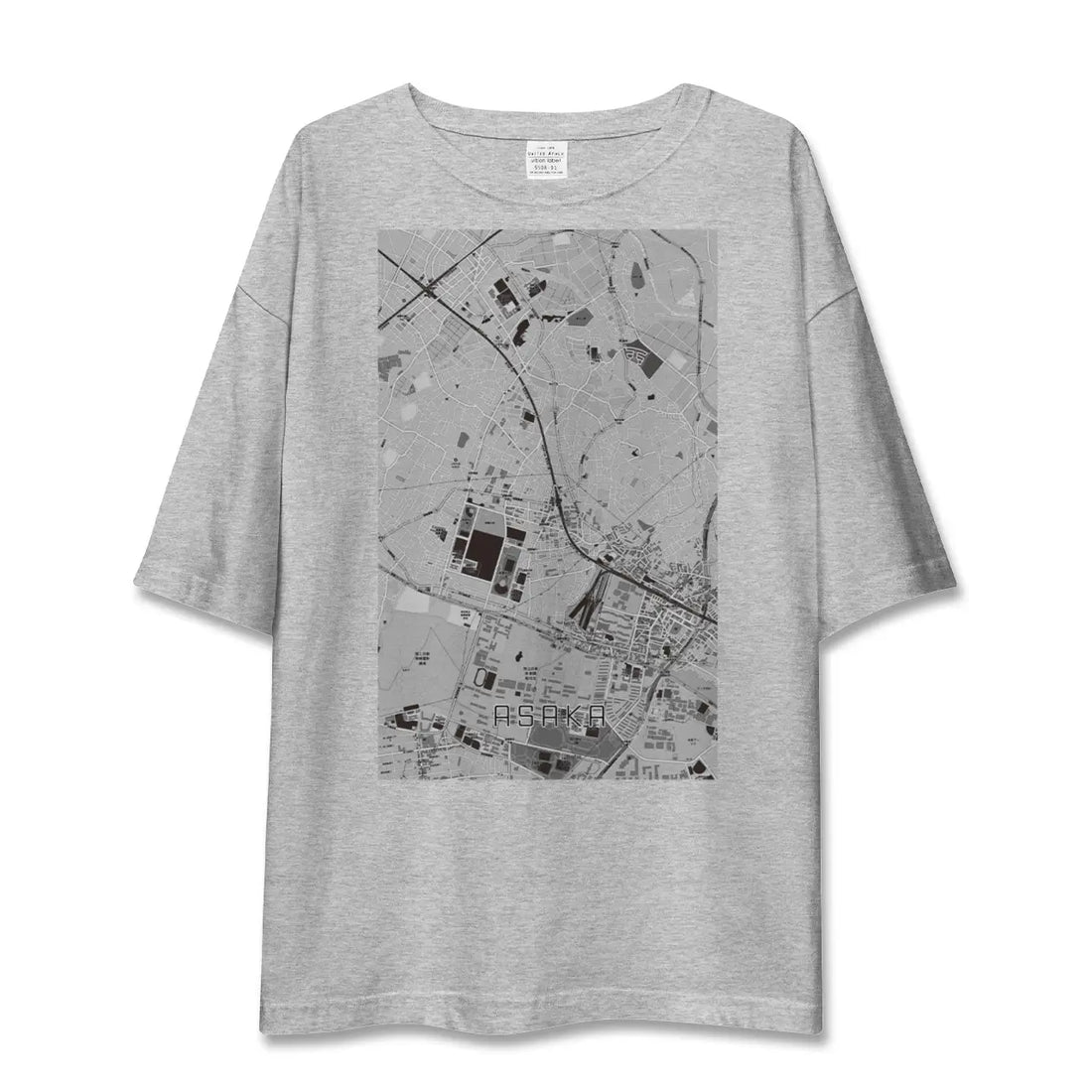 【朝霞（埼玉県）】地図柄ビッグシルエットTシャツ