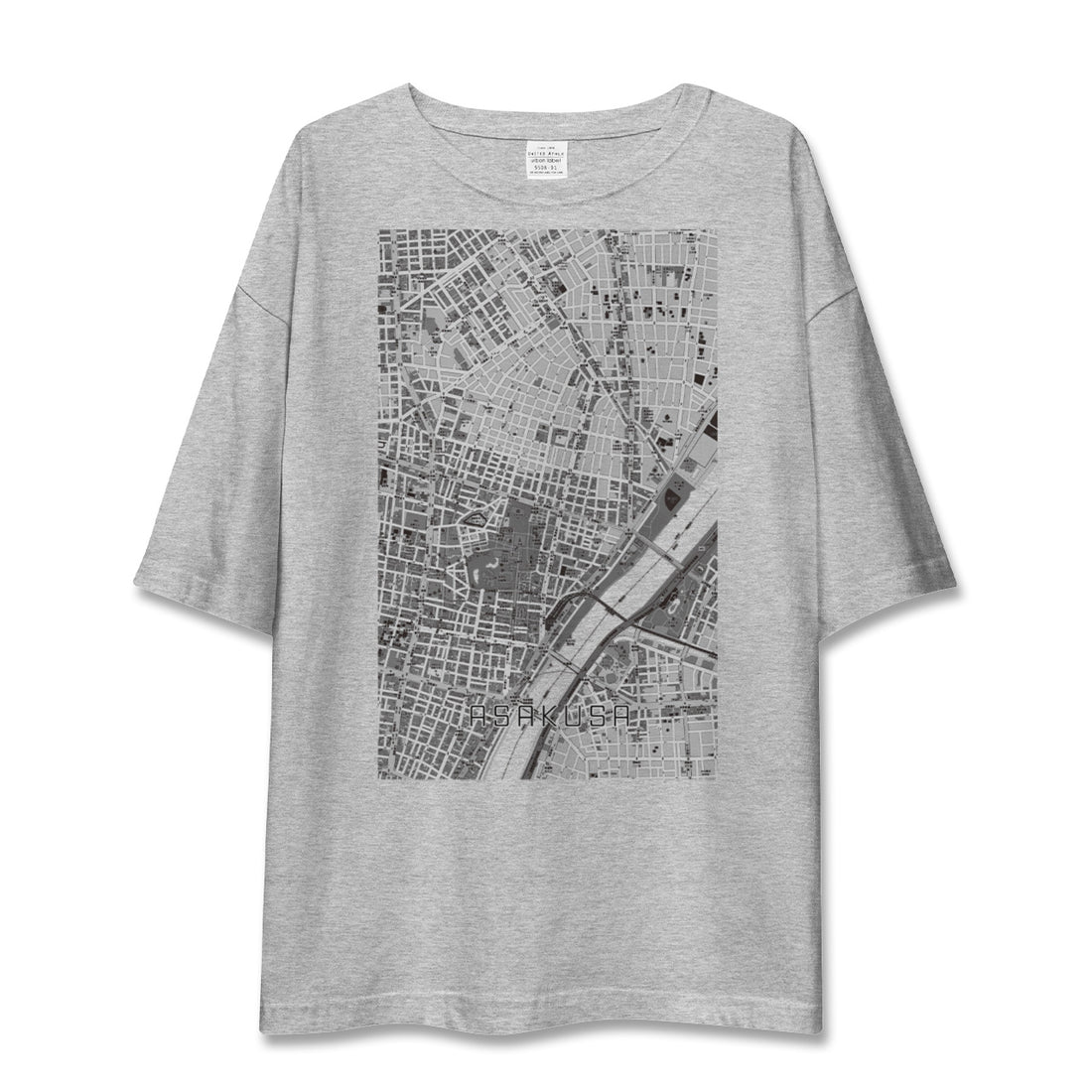 【浅草2（東京都）】地図柄ビッグシルエットTシャツ