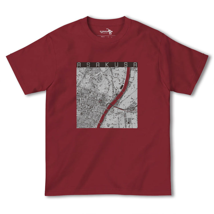 【浅草（東京都-区部）】地図柄ヘビーウェイトTシャツ