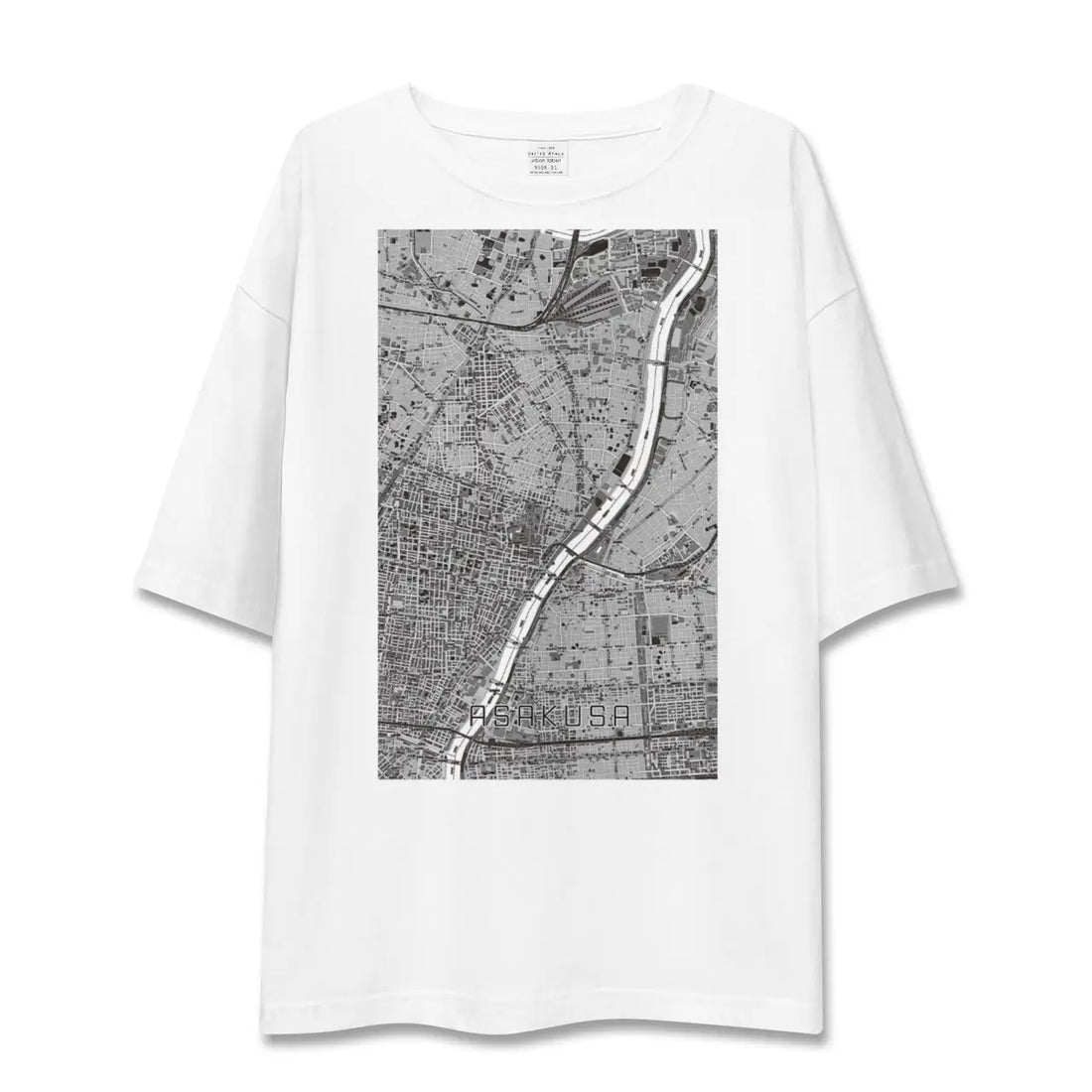 【浅草(東京都)】地図柄ビッグシルエットTシャツ