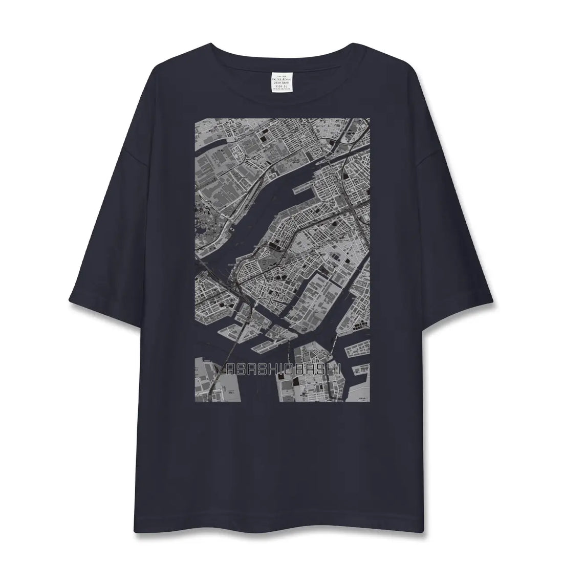 【朝潮橋(大阪府)】地図柄ビッグシルエットTシャツ