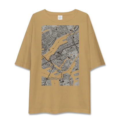 【朝潮橋（大阪府）】地図柄ビッグシルエットTシャツ