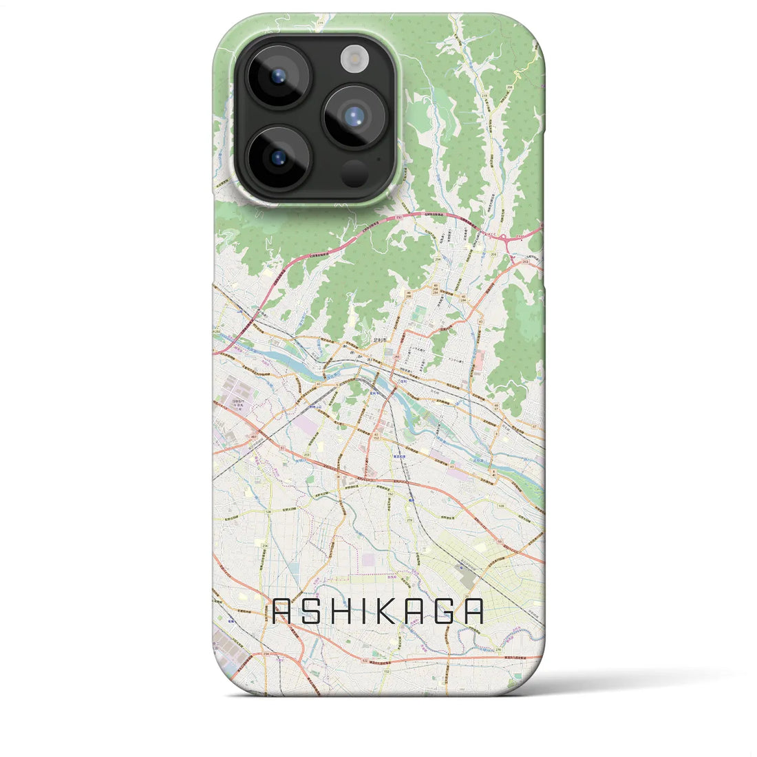 【足利】地図柄iPhoneケース（バックカバータイプ・ナチュラル）iPhone 15 Pro Max 用