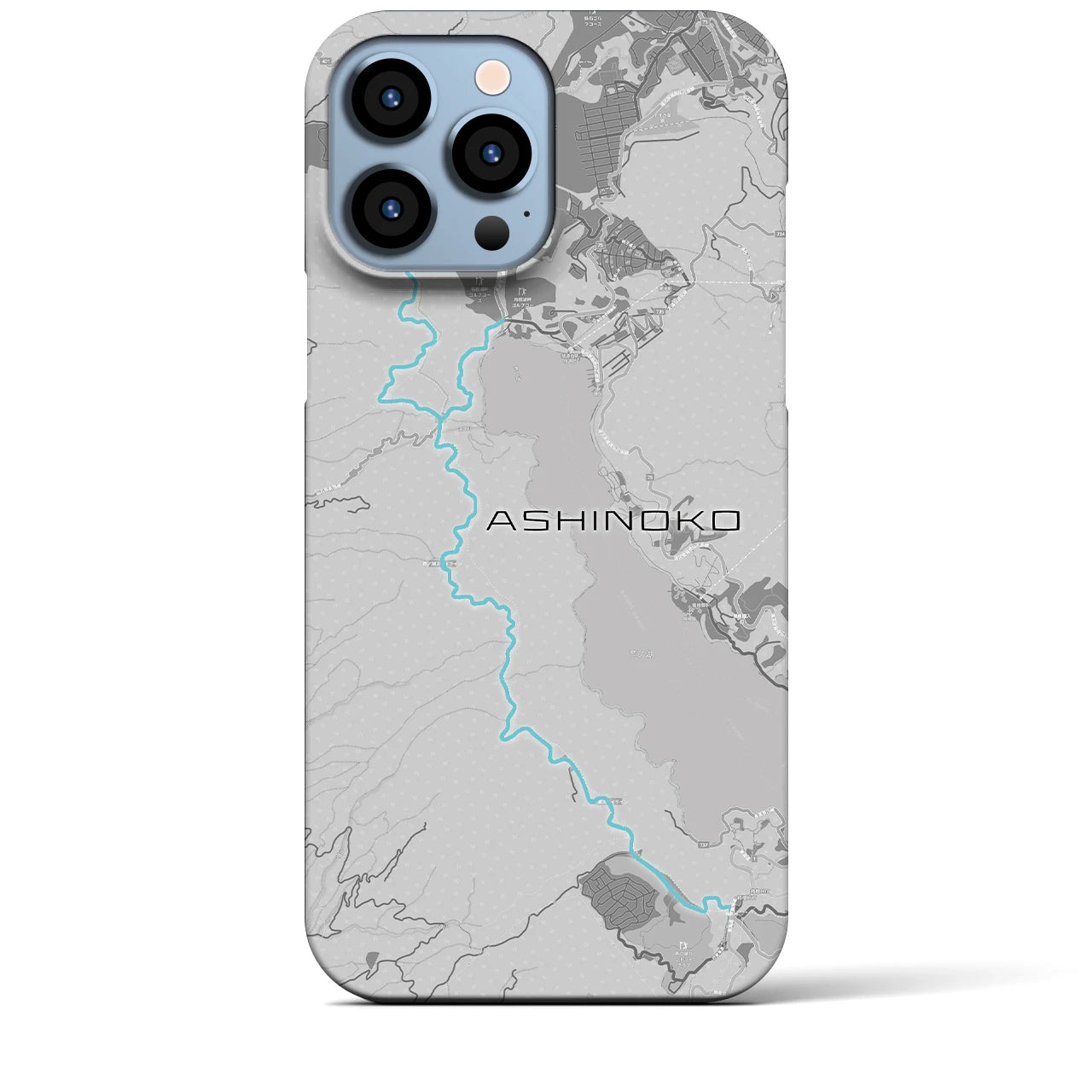 Recipro × Crossfield【芦ノ湖】地図柄iPhoneケース（バックカバータイプ・アッシュ）iPhone 13 Pro Max 用