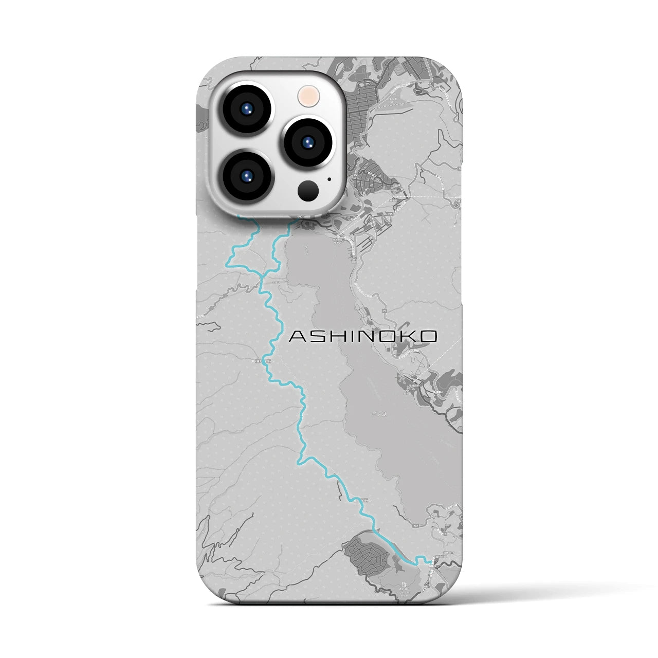 Recipro × Crossfield【芦ノ湖】地図柄iPhoneケース（バックカバータイプ・アッシュ）iPhone 13 Pro 用