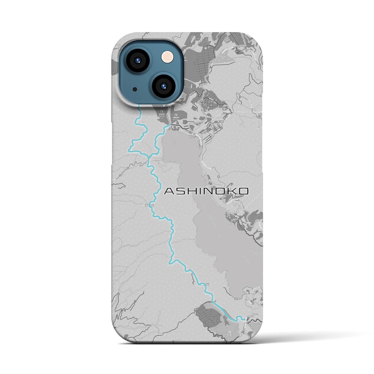 Recipro × Crossfield【芦ノ湖】地図柄iPhoneケース（バックカバータイプ・アッシュ）iPhone 13 用