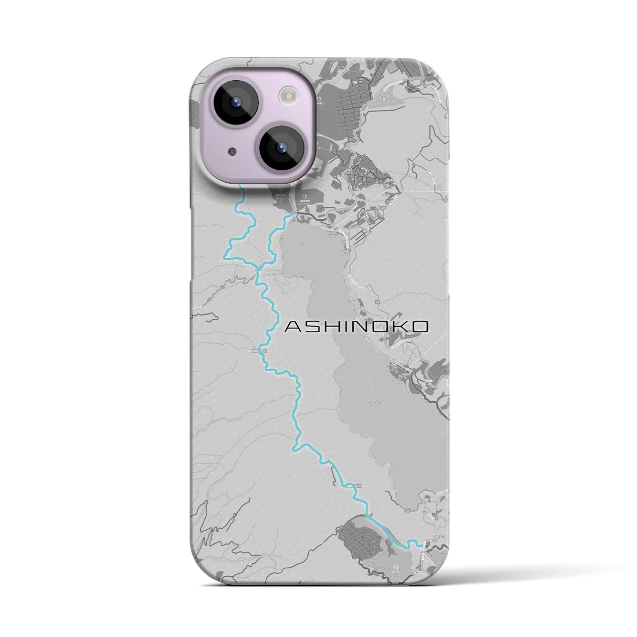 Recipro × Crossfield【芦ノ湖】地図柄iPhoneケース（バックカバータイプ・アッシュ）iPhone 14 用