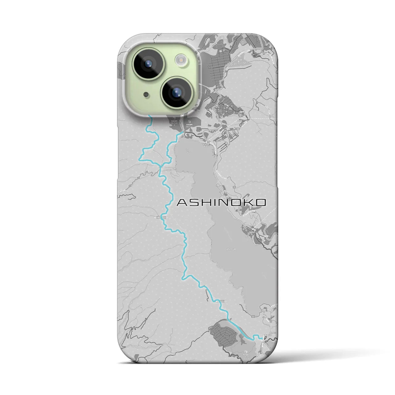 Recipro × Crossfield【芦ノ湖】地図柄iPhoneケース（バックカバータイプ・アッシュ）iPhone 15 用