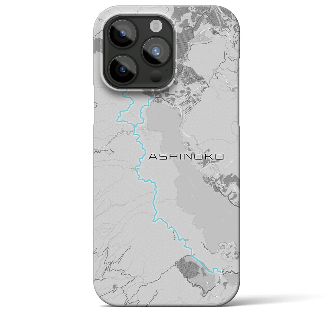 Recipro × Crossfield【芦ノ湖】地図柄iPhoneケース（バックカバータイプ・アッシュ）iPhone 15 Pro Max 用