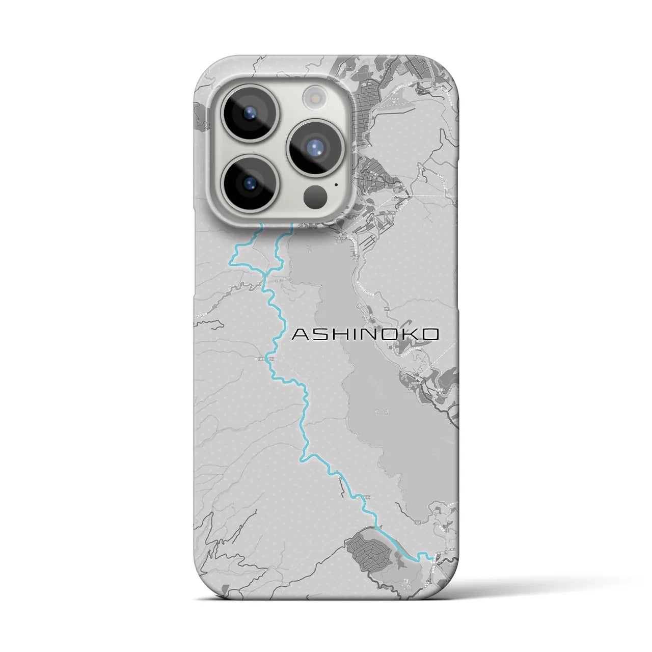 Recipro × Crossfield【芦ノ湖】地図柄iPhoneケース（バックカバータイプ・アッシュ）iPhone 15 Pro 用