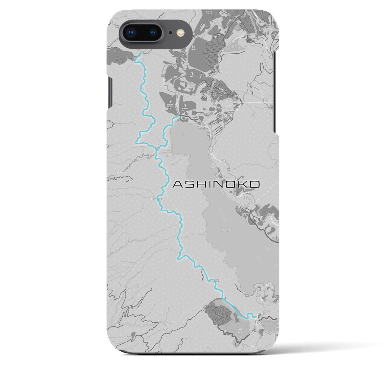 Recipro × Crossfield【芦ノ湖】地図柄iPhoneケース（バックカバータイプ・アッシュ）iPhone 8Plus /7Plus / 6sPlus / 6Plus 用