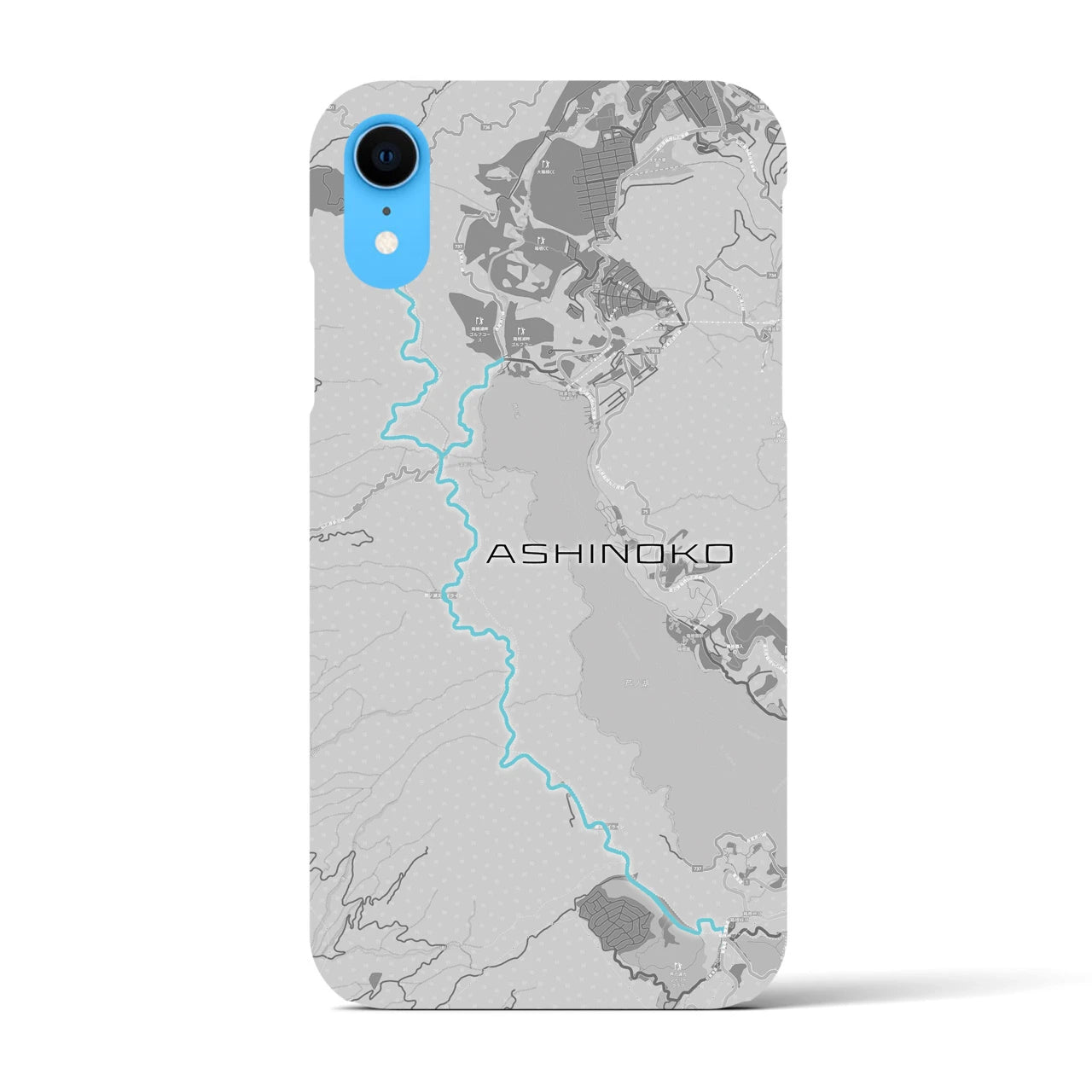 Recipro × Crossfield【芦ノ湖】地図柄iPhoneケース（バックカバータイプ・アッシュ）iPhone XR 用