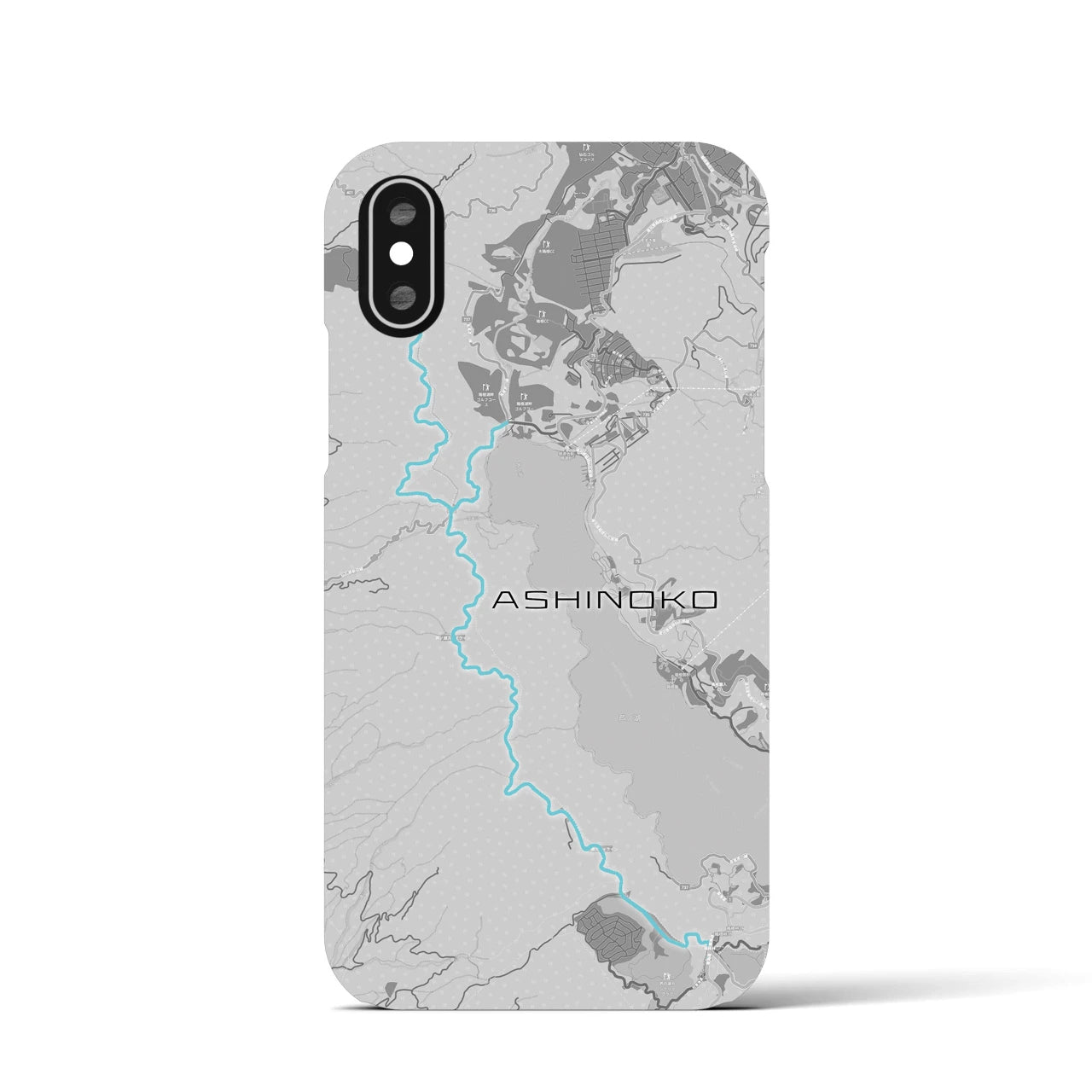 Recipro × Crossfield【芦ノ湖】地図柄iPhoneケース（バックカバータイプ・アッシュ）iPhone XS / X 用
