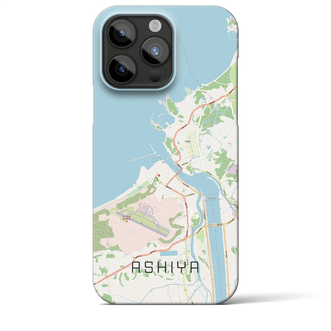 【芦屋（福岡県）】地図柄iPhoneケース（バックカバータイプ・ナチュラル）iPhone 15 Pro Max 用