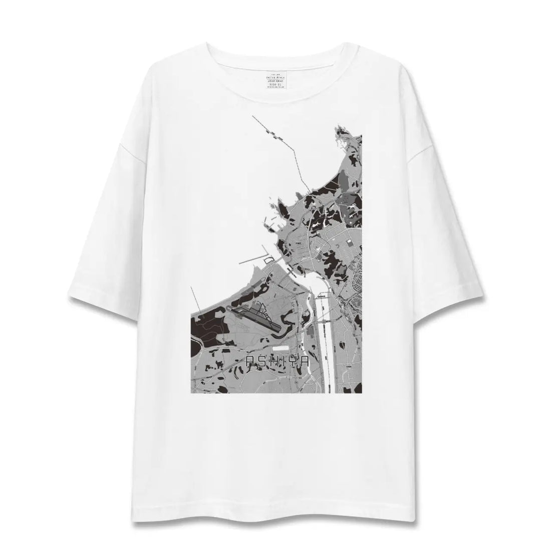 【芦屋（福岡県）（福岡県）】地図柄ビッグシルエットTシャツ