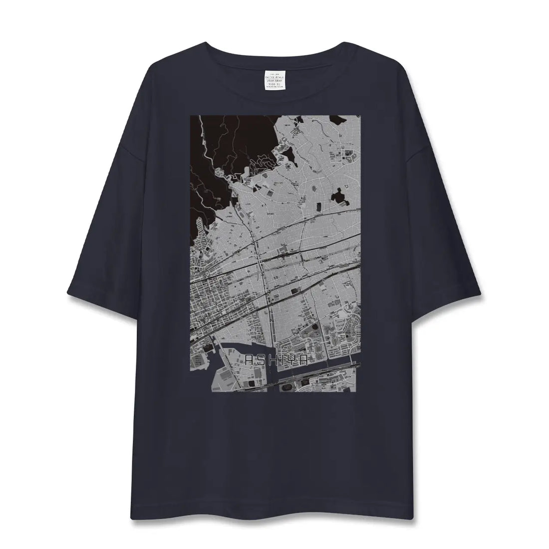 【芦屋（兵庫県）】地図柄ビッグシルエットTシャツ
