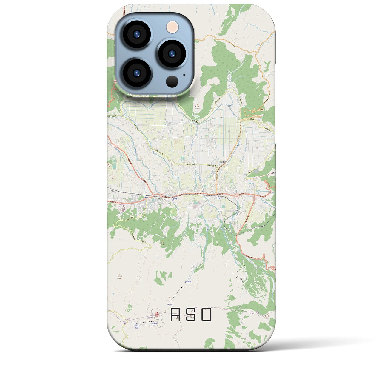 【阿蘇2】地図柄iPhoneケース（バックカバータイプ・ナチュラル）iPhone 13 Pro Max 用