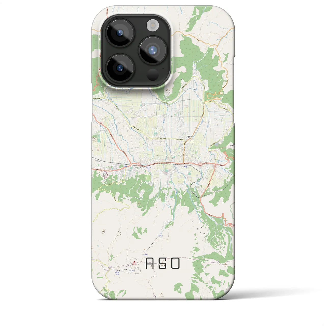 【阿蘇2】地図柄iPhoneケース（バックカバータイプ・ナチュラル）iPhone 15 Pro Max 用