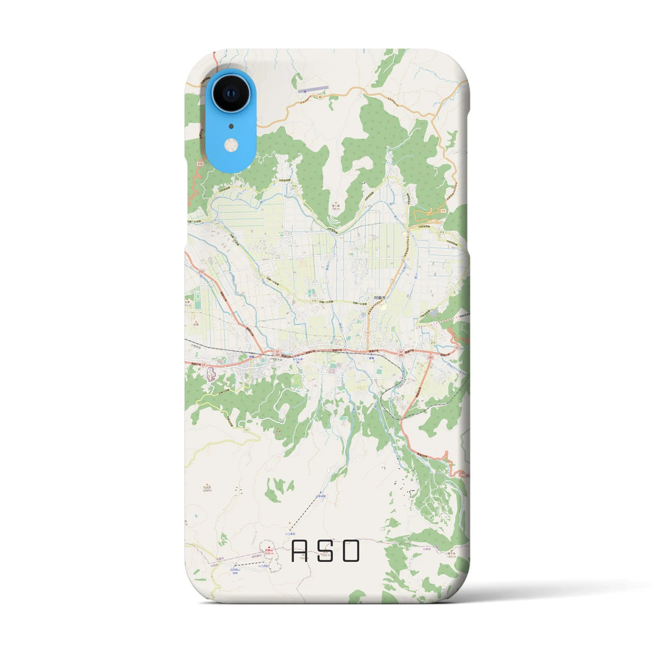 【阿蘇2】地図柄iPhoneケース（バックカバータイプ・ナチュラル）iPhone XR 用