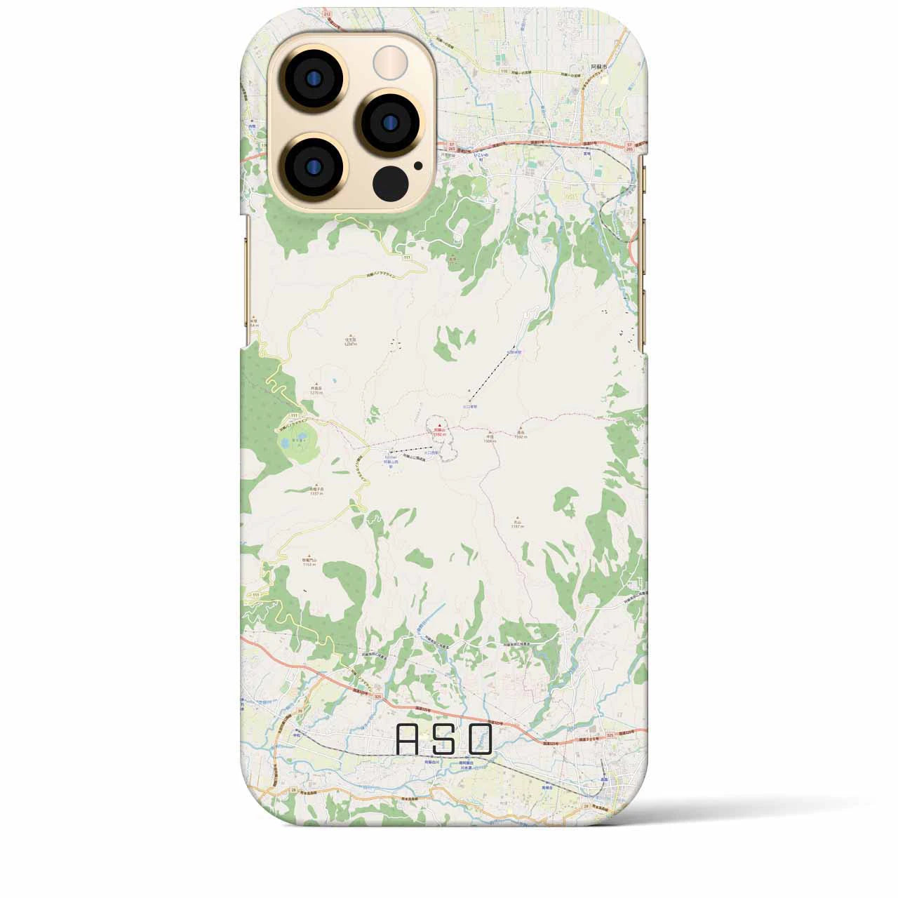 【阿蘇】地図柄iPhoneケース（バックカバータイプ・ナチュラル）iPhone 12 Pro Max 用