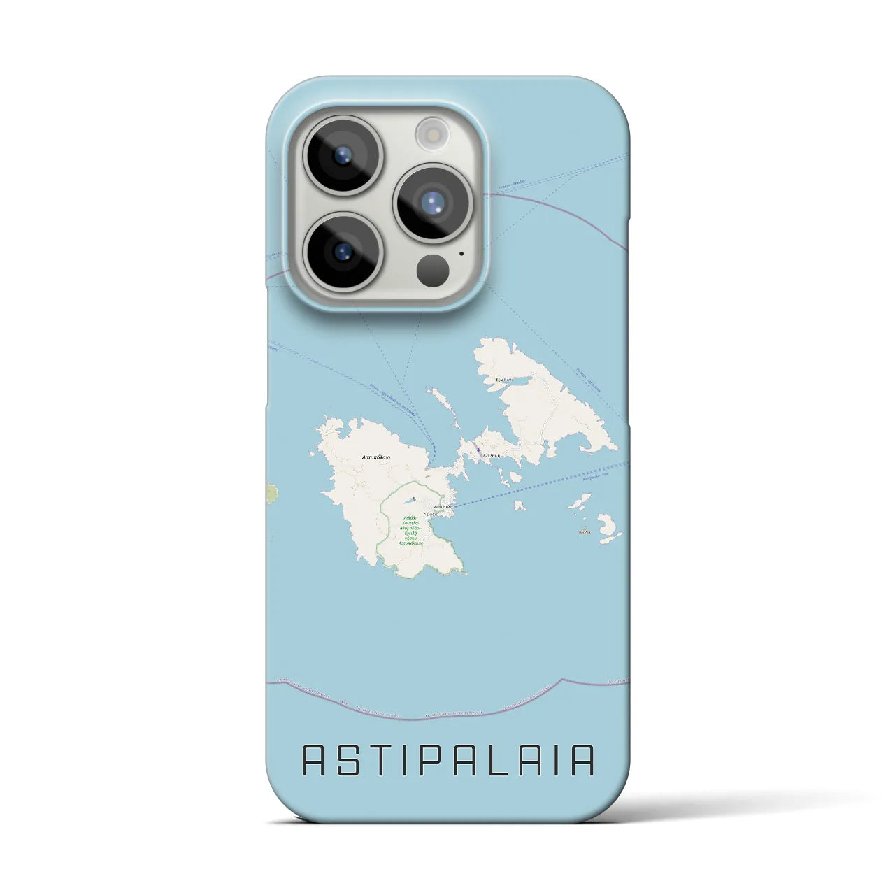 【アスティパレア】地図柄iPhoneケース（バックカバータイプ・ナチュラル）iPhone 15 Pro 用