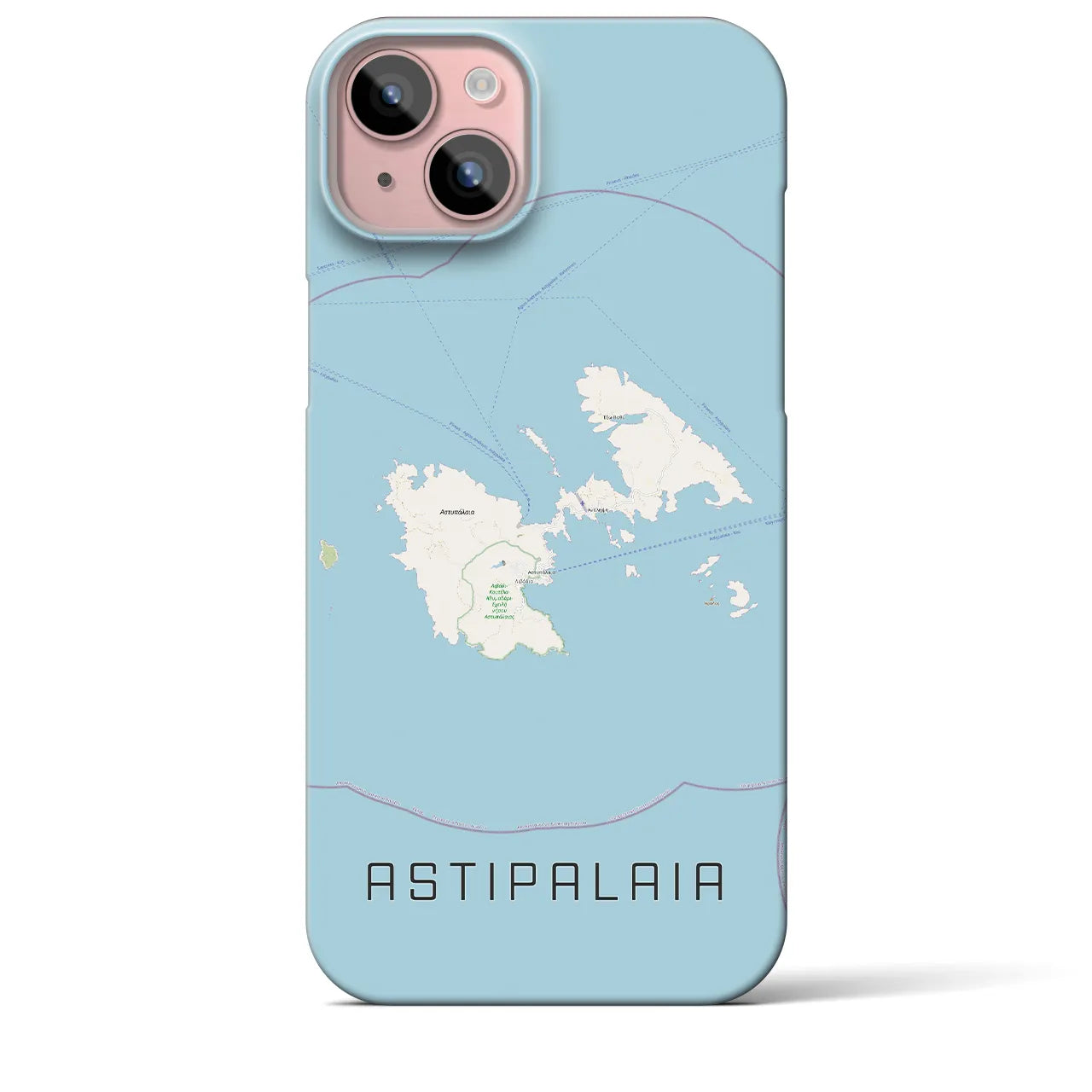【アスティパレア】地図柄iPhoneケース（バックカバータイプ・ナチュラル）iPhone 15 Plus 用