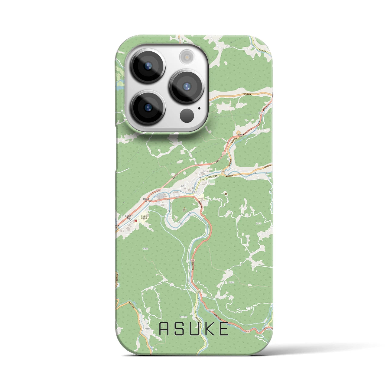 【足助】地図柄iPhoneケース（バックカバータイプ・ナチュラル）iPhone 14 Pro 用
