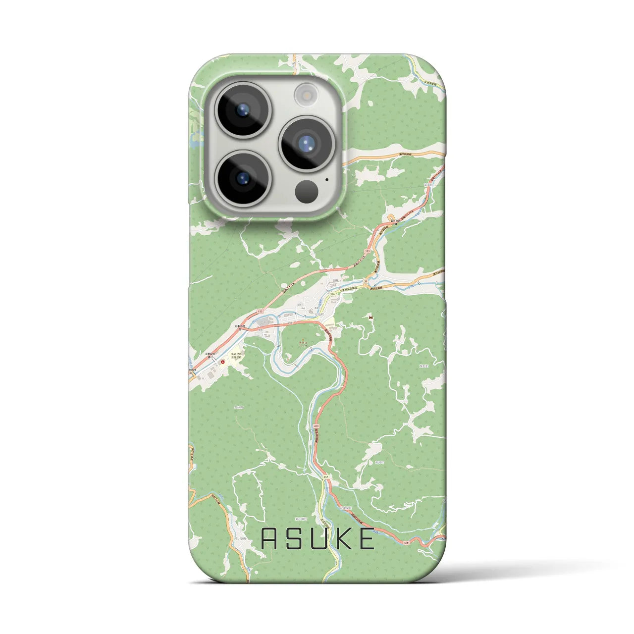 【足助】地図柄iPhoneケース（バックカバータイプ・ナチュラル）iPhone 15 Pro 用
