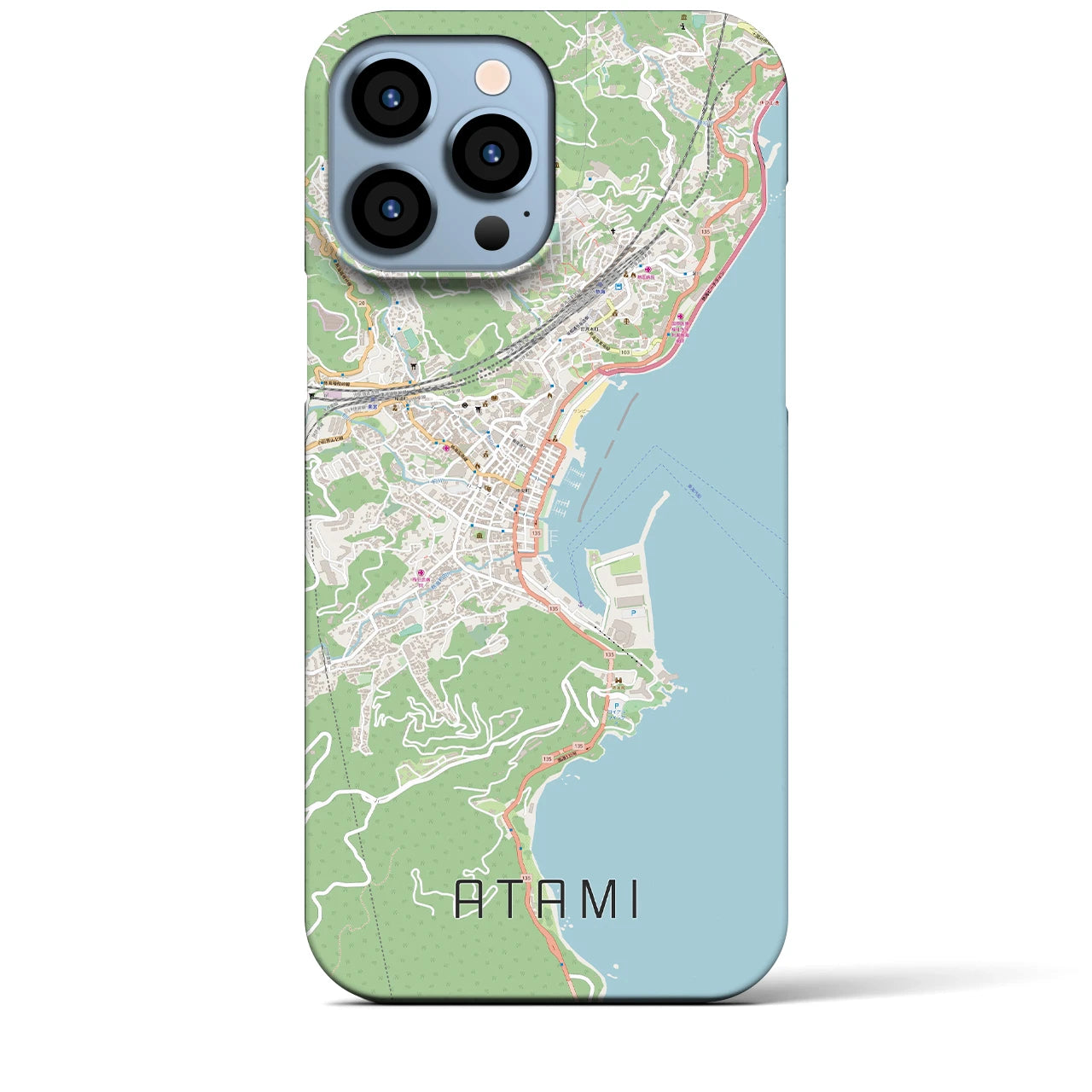 【熱海】地図柄iPhoneケース（バックカバータイプ・ナチュラル）iPhone 13 Pro Max 用