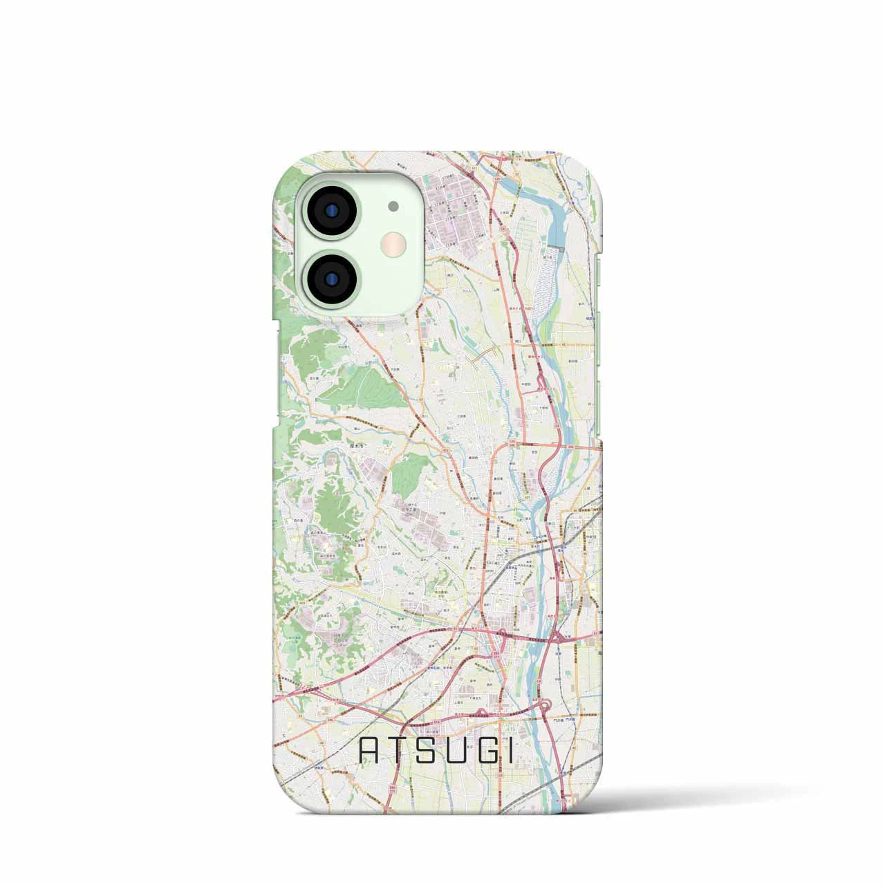 【厚木】地図柄iPhoneケース（バックカバータイプ・ナチュラル）iPhone 12 mini 用