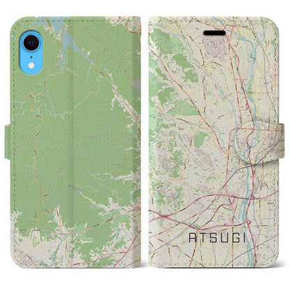 【厚木（神奈川県）】地図柄iPhoneケース（手帳タイプ）ナチュラル・iPhone XR 用