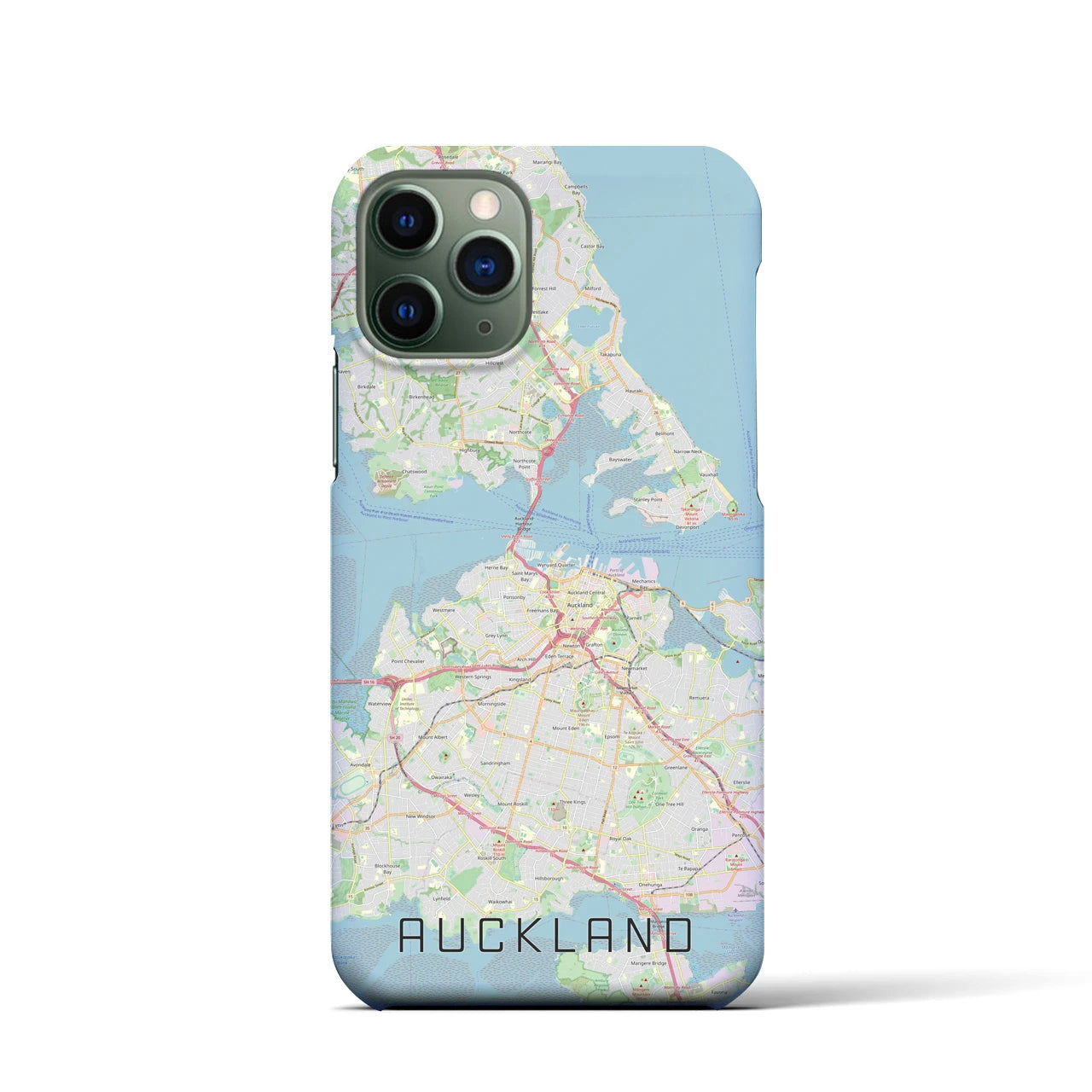 【オークランド】地図柄iPhoneケース（バックカバータイプ・ナチュラル）iPhone 11 Pro 用