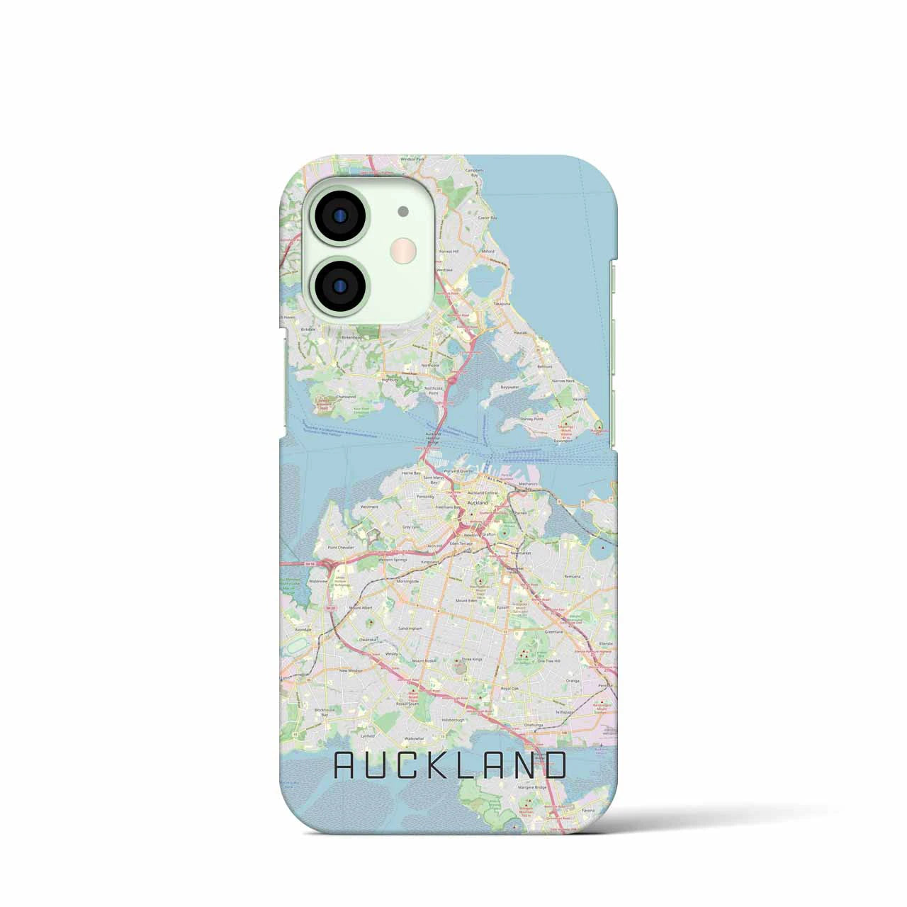 【オークランド】地図柄iPhoneケース（バックカバータイプ・ナチュラル）iPhone 12 mini 用