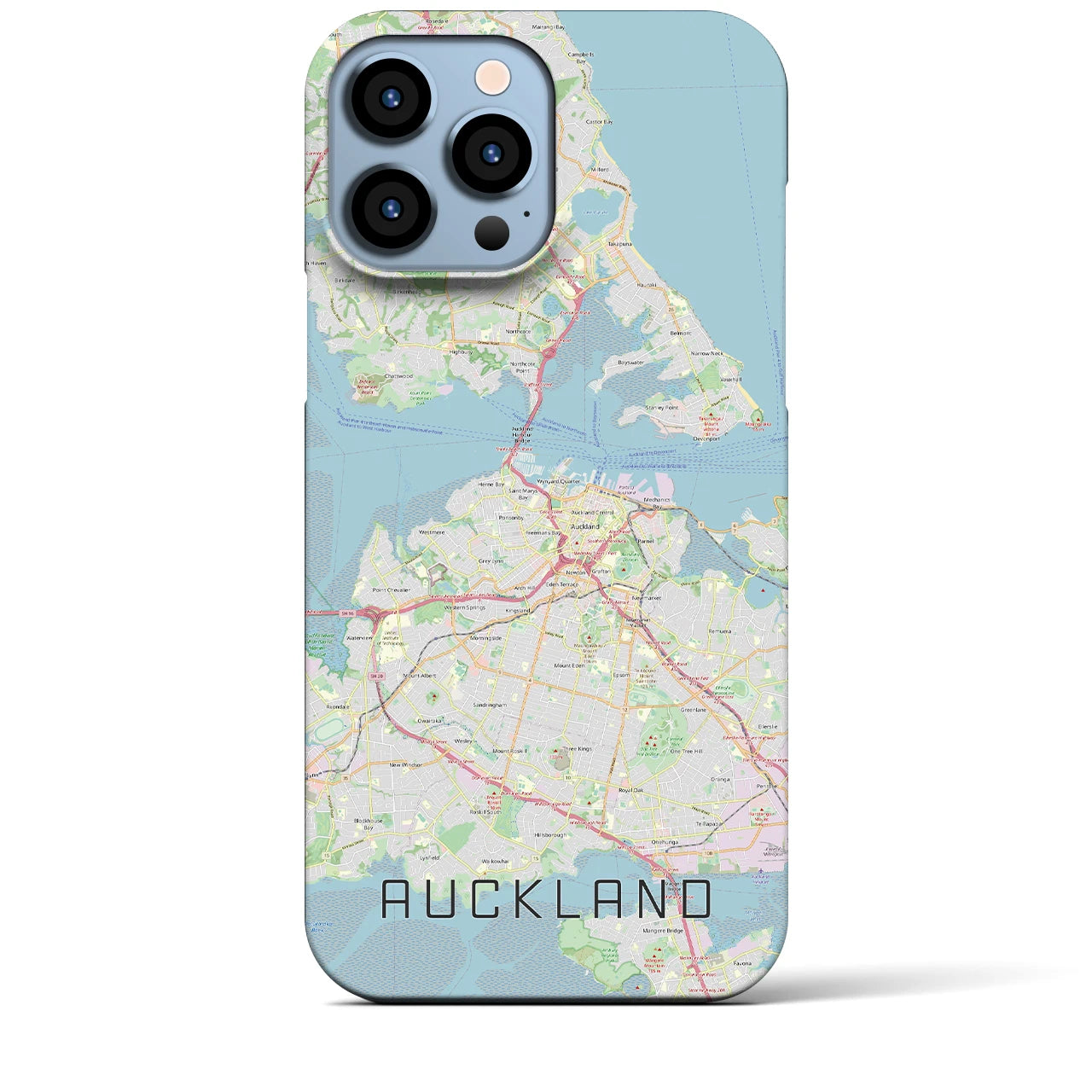 【オークランド】地図柄iPhoneケース（バックカバータイプ・ナチュラル）iPhone 13 Pro Max 用