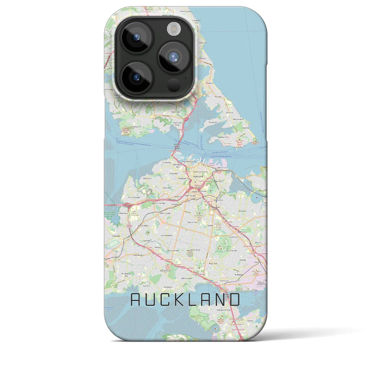 【オークランド】地図柄iPhoneケース（バックカバータイプ・ナチュラル）iPhone 15 Pro Max 用