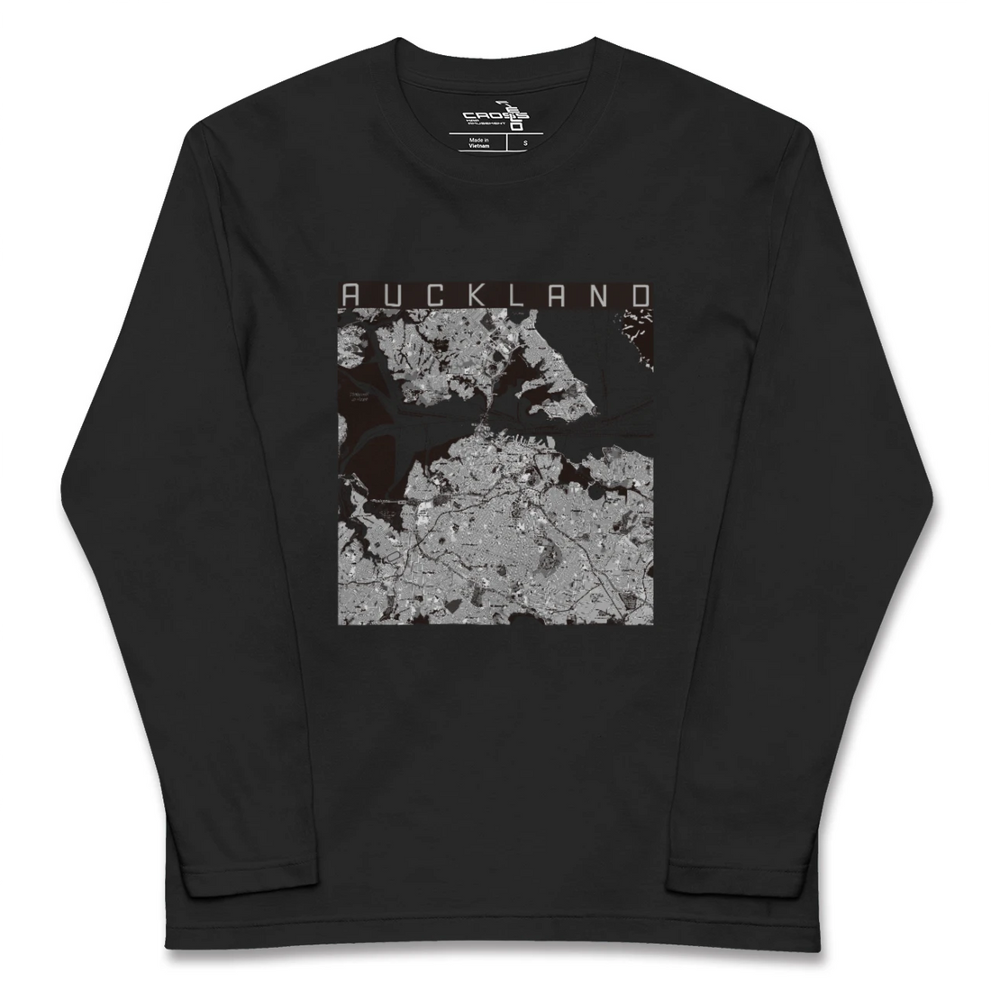 【オークランド(ニュージーランド)】地図柄ロングスリーブTシャツ