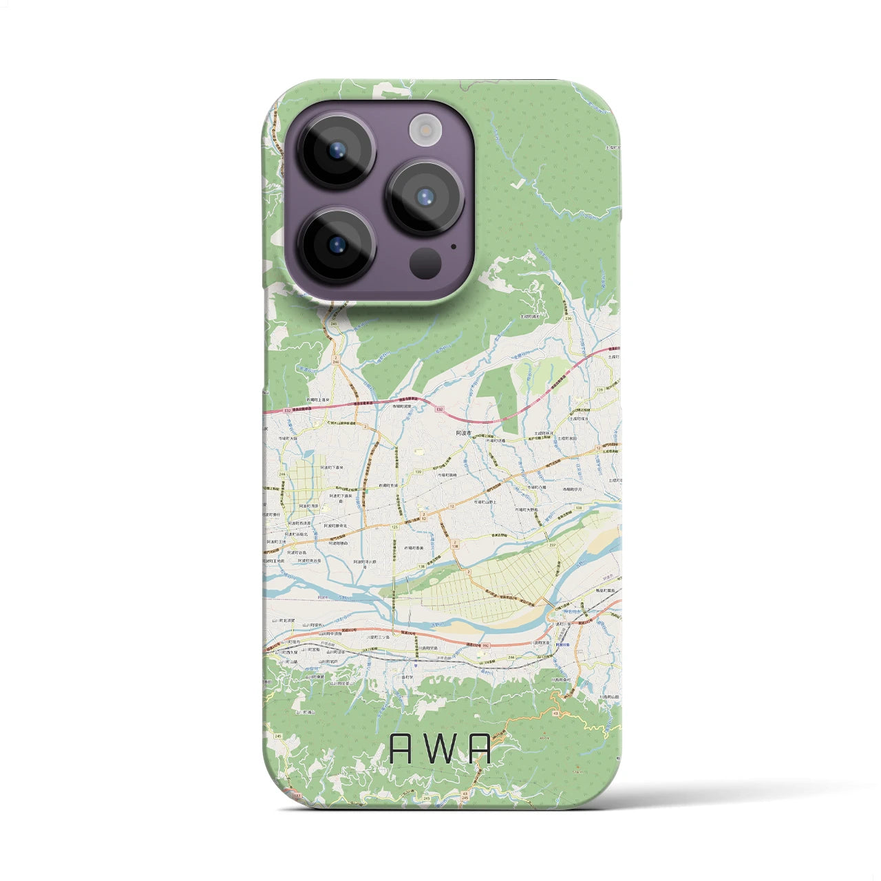 【阿波】地図柄iPhoneケース（バックカバータイプ・ナチュラル）iPhone 14 Pro 用