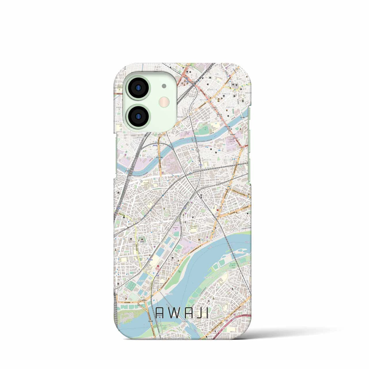 【淡路（大阪府）】地図柄iPhoneケース（バックカバータイプ・ナチュラル）iPhone 12 mini 用