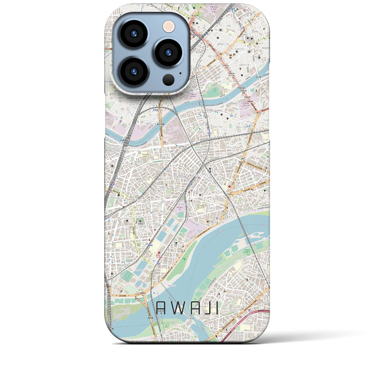 【淡路（大阪府）】地図柄iPhoneケース（バックカバータイプ・ナチュラル）iPhone 13 Pro Max 用