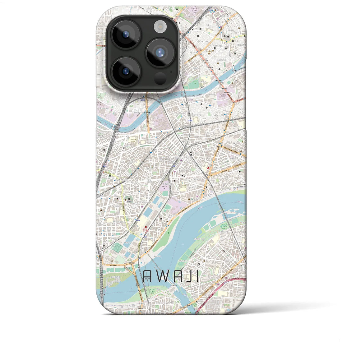 【淡路（大阪府）】地図柄iPhoneケース（バックカバータイプ・ナチュラル）iPhone 15 Pro Max 用