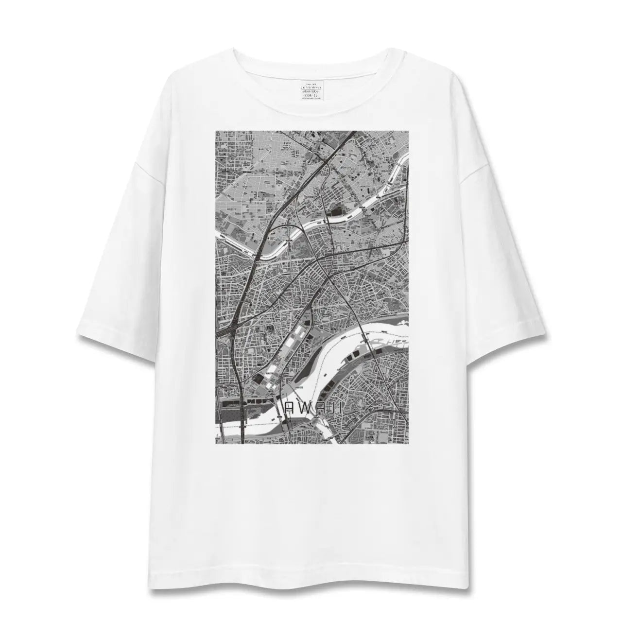 【淡路（大阪府）（大阪府）】地図柄ビッグシルエットTシャツ