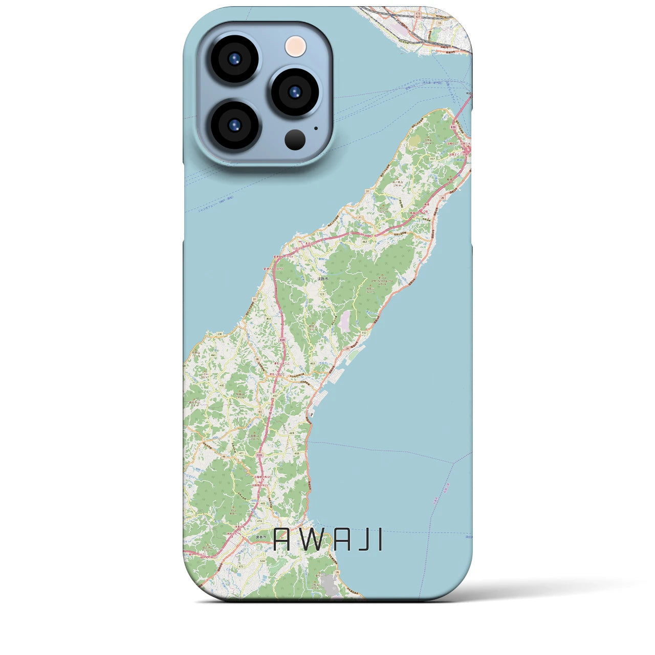 【淡路】地図柄iPhoneケース（バックカバータイプ・ナチュラル）iPhone 13 Pro Max 用
