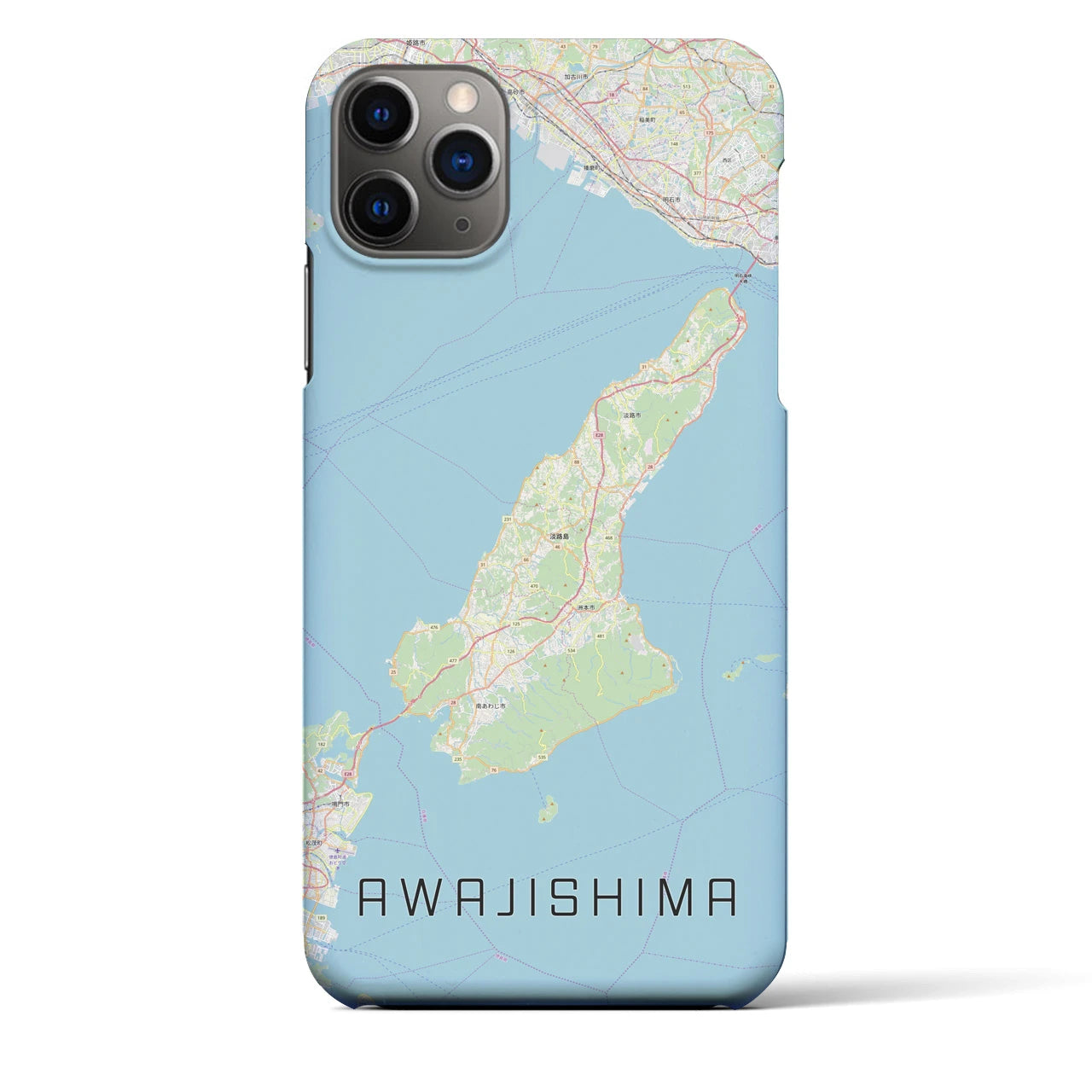 【淡路島2】地図柄iPhoneケース（バックカバータイプ・ナチュラル）iPhone 11 Pro Max 用